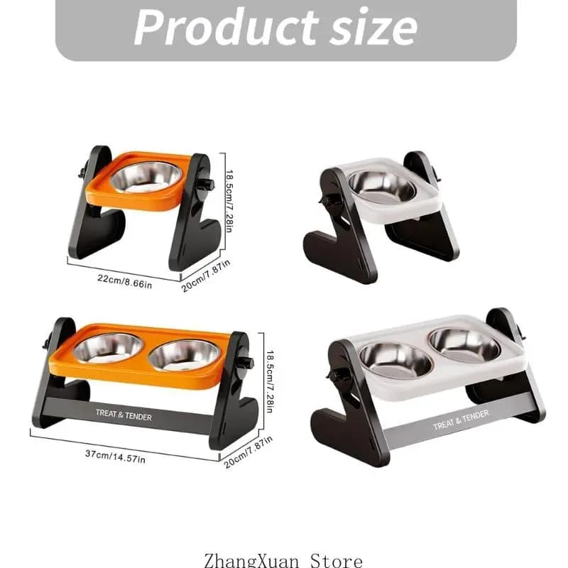 Adjustable Pet Feeding Station With Bowls