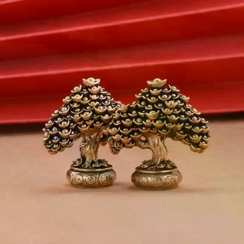 Brass Fortune Tree Tabletop Sculpture