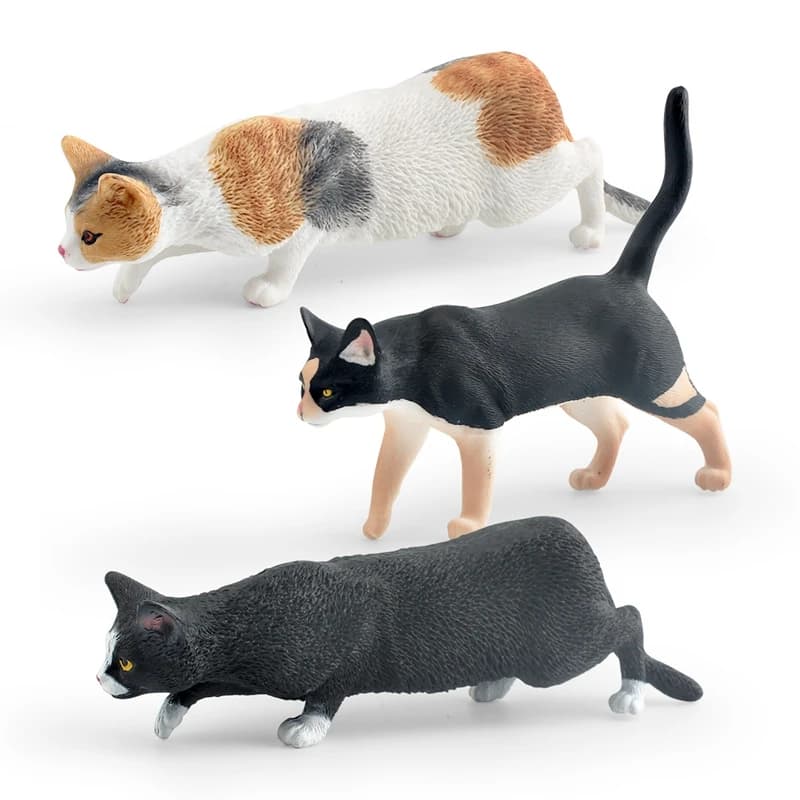 Simulation pet cat animal model Three Felinae cat black rural cat decoration ornament