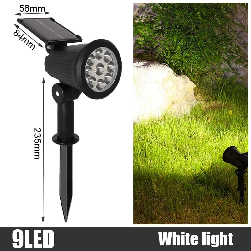 9/4 LED Solar LED Light Spotlights Outdoor IP65 Waterproof Lights Brightness Adjustable for Garden Backyard Driveway Patio Decor