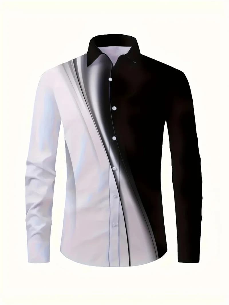 Men's Formal Button-Up Shirt Long Sleeve