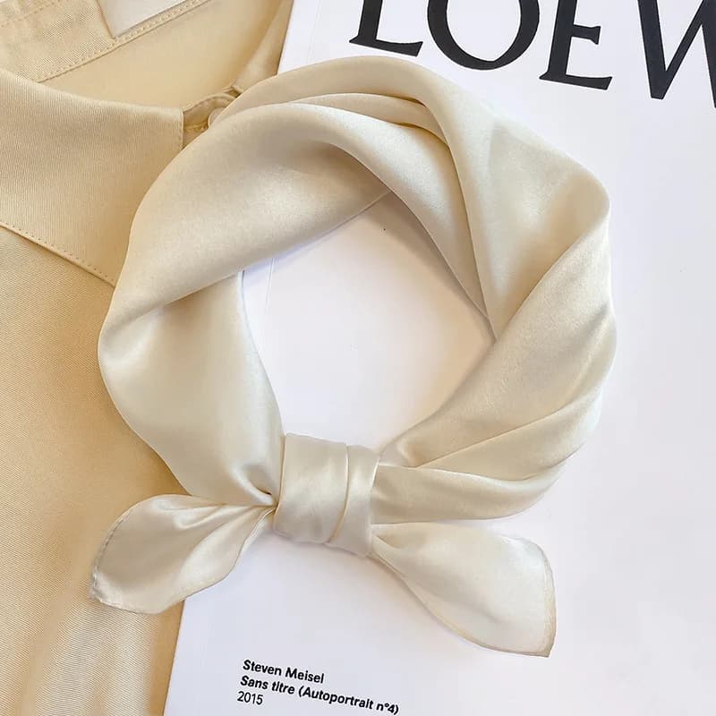 Scarf 100% Silk Bandana Women Square Scarves Wrap Kerchief Mulberry Spring Fashion Luxury High Quality Headband Hijab Shawls