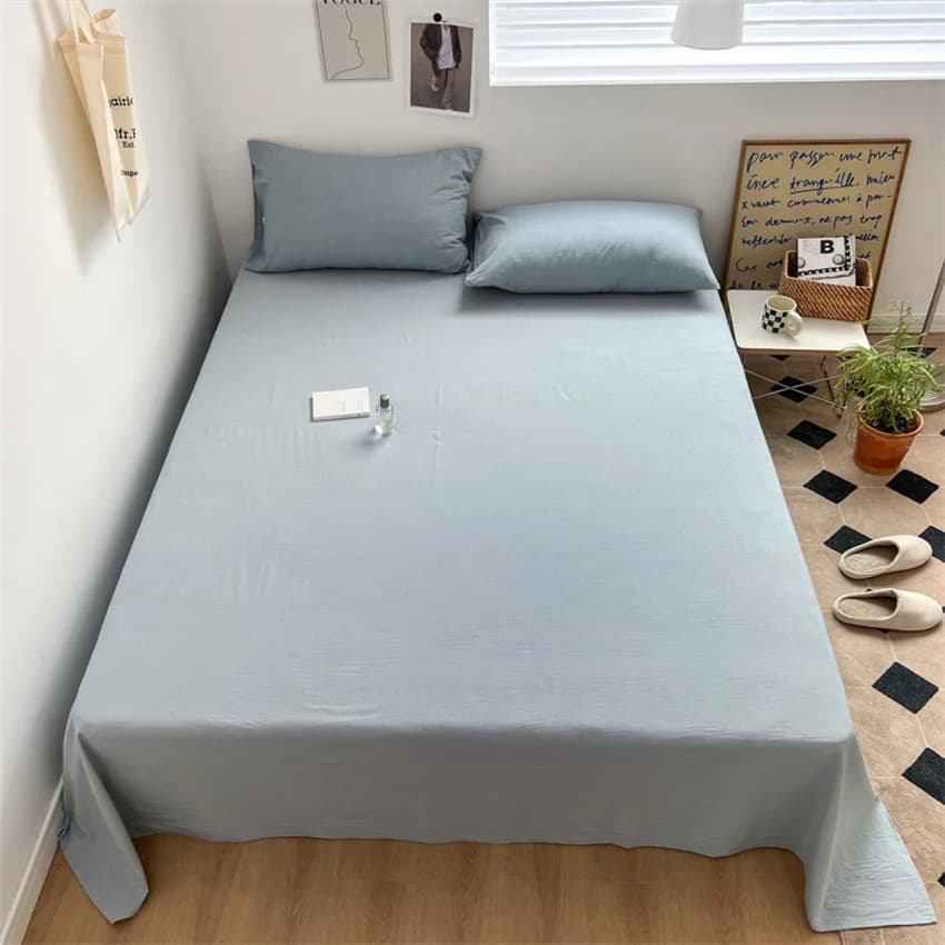 Pure Cotton Flat Sheet Nordic Grid Pattern