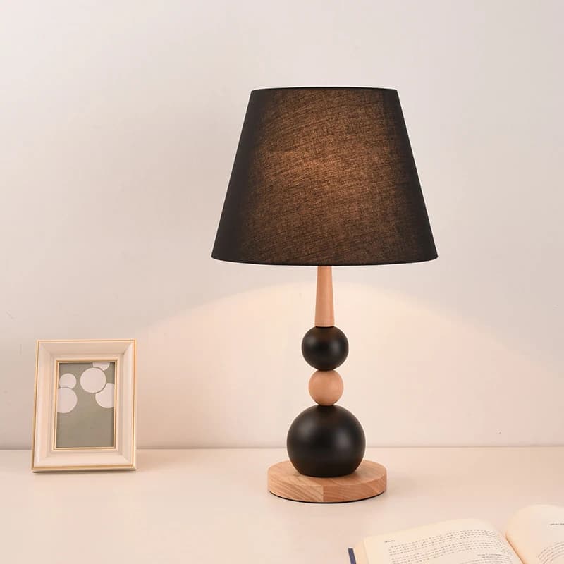 Solid Wood Ball Bedside Table Lamp