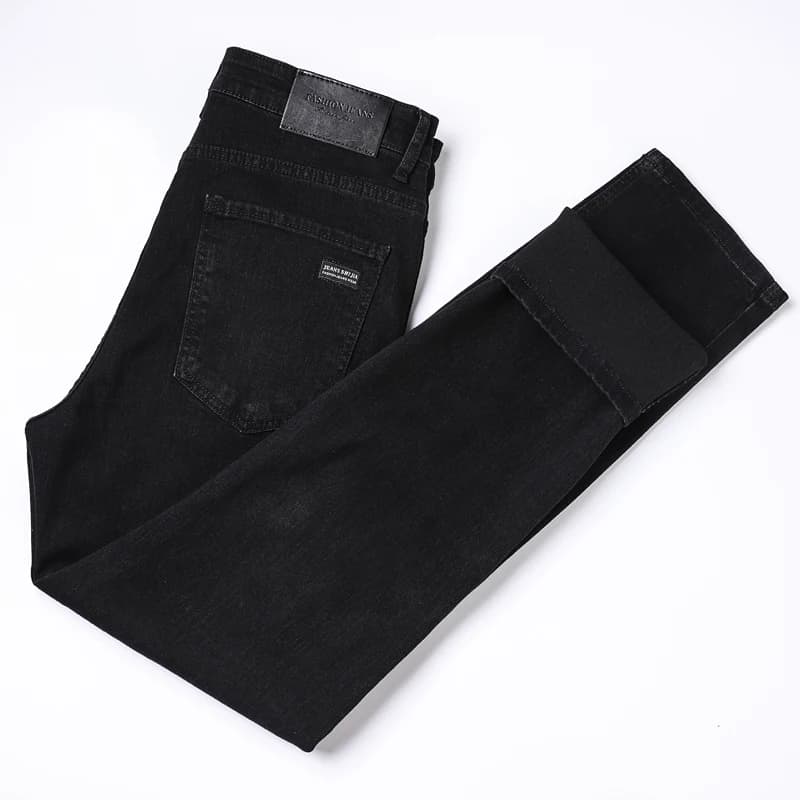 Men's Black Straight-Fit Denim Jeans