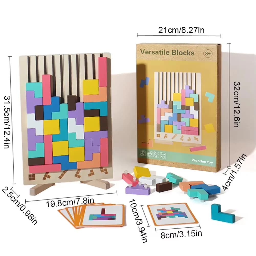 Wooden 3D Russian Blocks Puzzle Toy