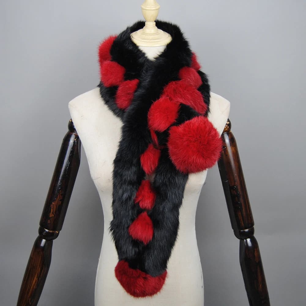 Natural Rabbit Fur Winter Scarf