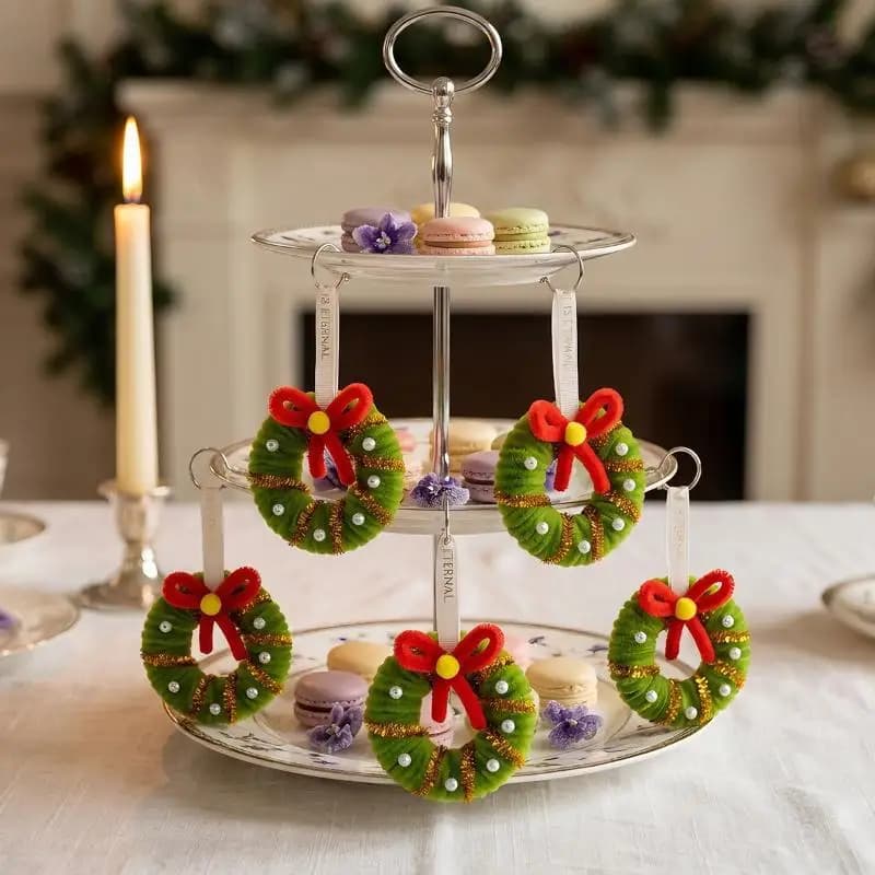 Mini Handmade Christmas Wreath Ornaments