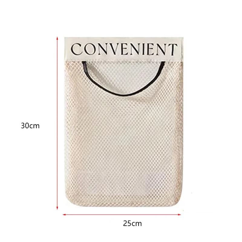 Wall Mount Mesh Storage Bag Organizer