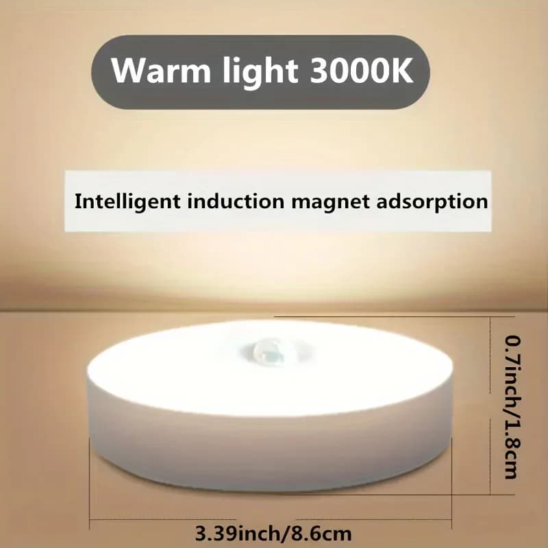 Night Light Motion Sensor Light USB LED Lamp With Switch Rechargeable Inductor Lights For Kitchen Stairs Hallway Closet Bedroom