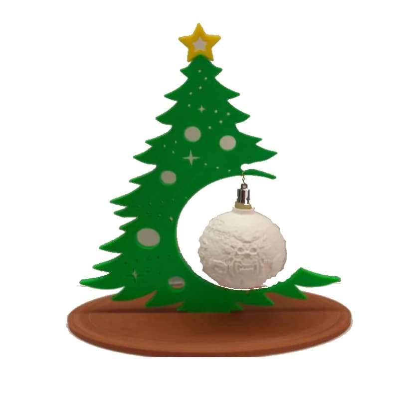 Creative Christmas Tree Decoration with DIY Ornament Ball Hollow Design Tabletop Xmas Decor for Home Party Festival Gift
