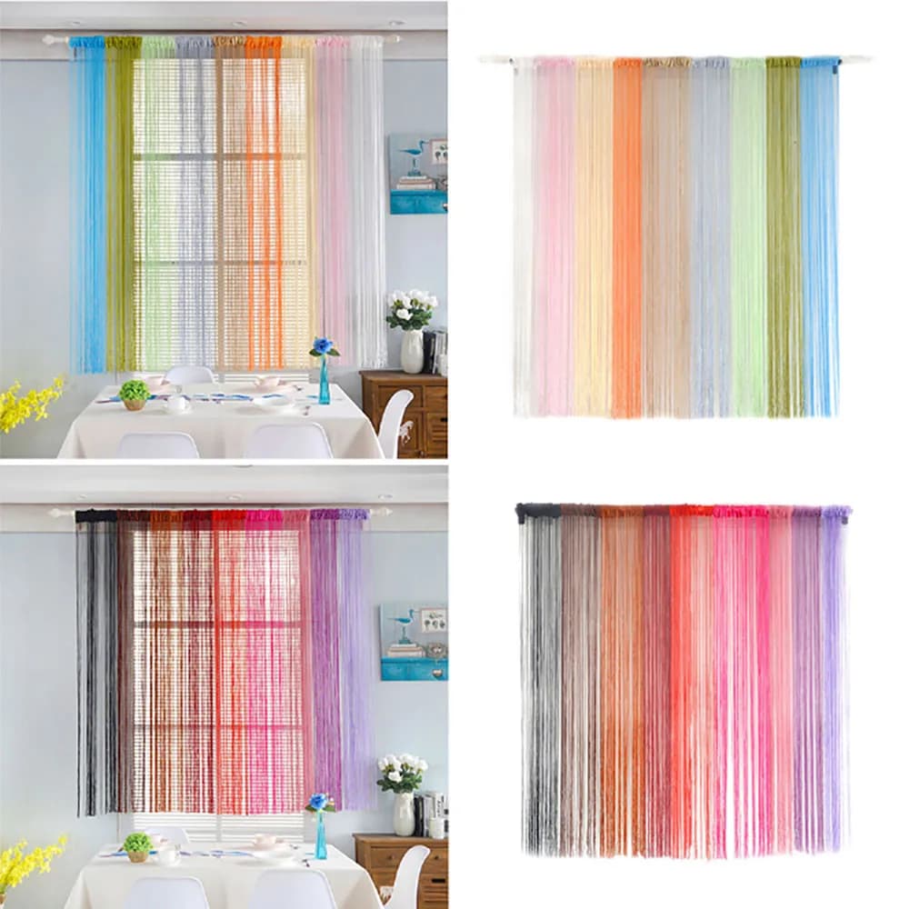 String Curtain Panel With Tassel Fringe