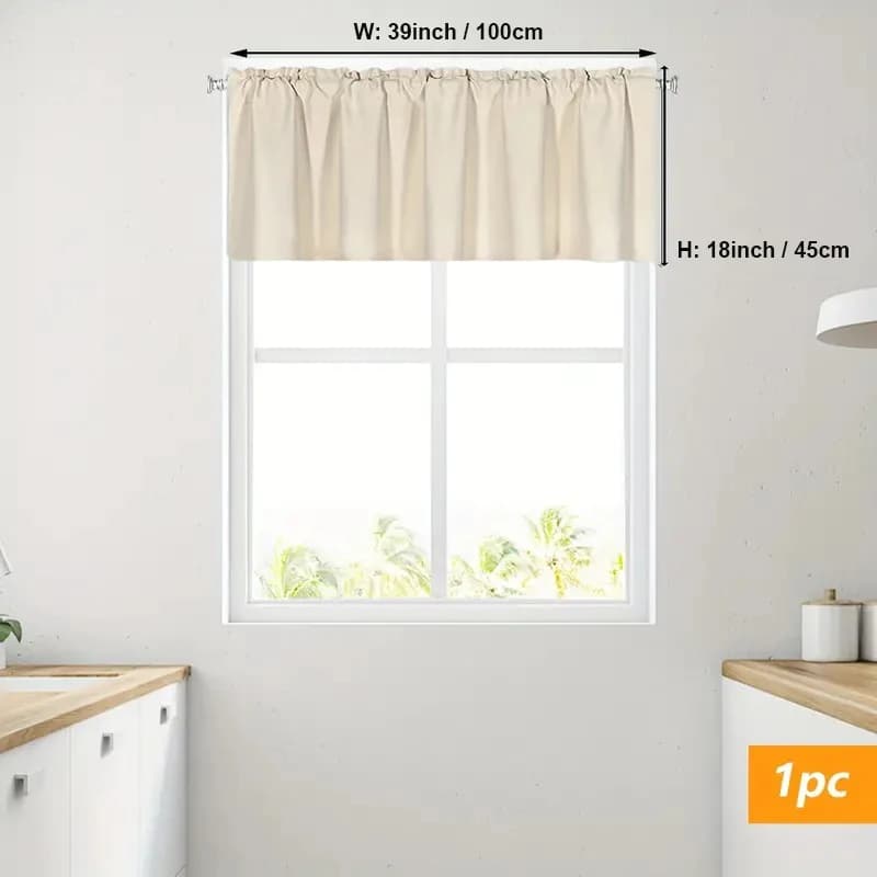 Solid Color Blackout Curtain Valance