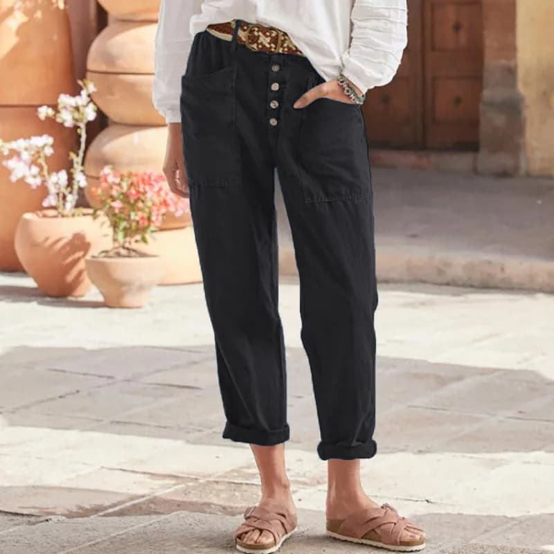Women's Cotton Linen Capris Pants