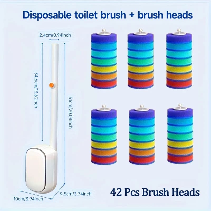 Wall-Mounted Toilet Brush with Disposable Refills