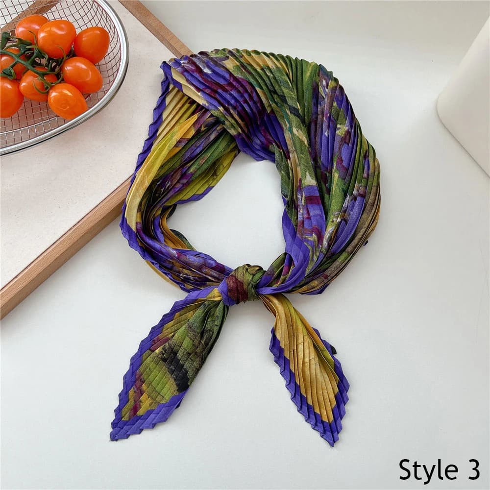Fold Square Scarf Women Spring Summer Fashion Bandanas Bag Hat Head Hair Shawl Wraps Elegant Lightweight Luxury Hair Accessories