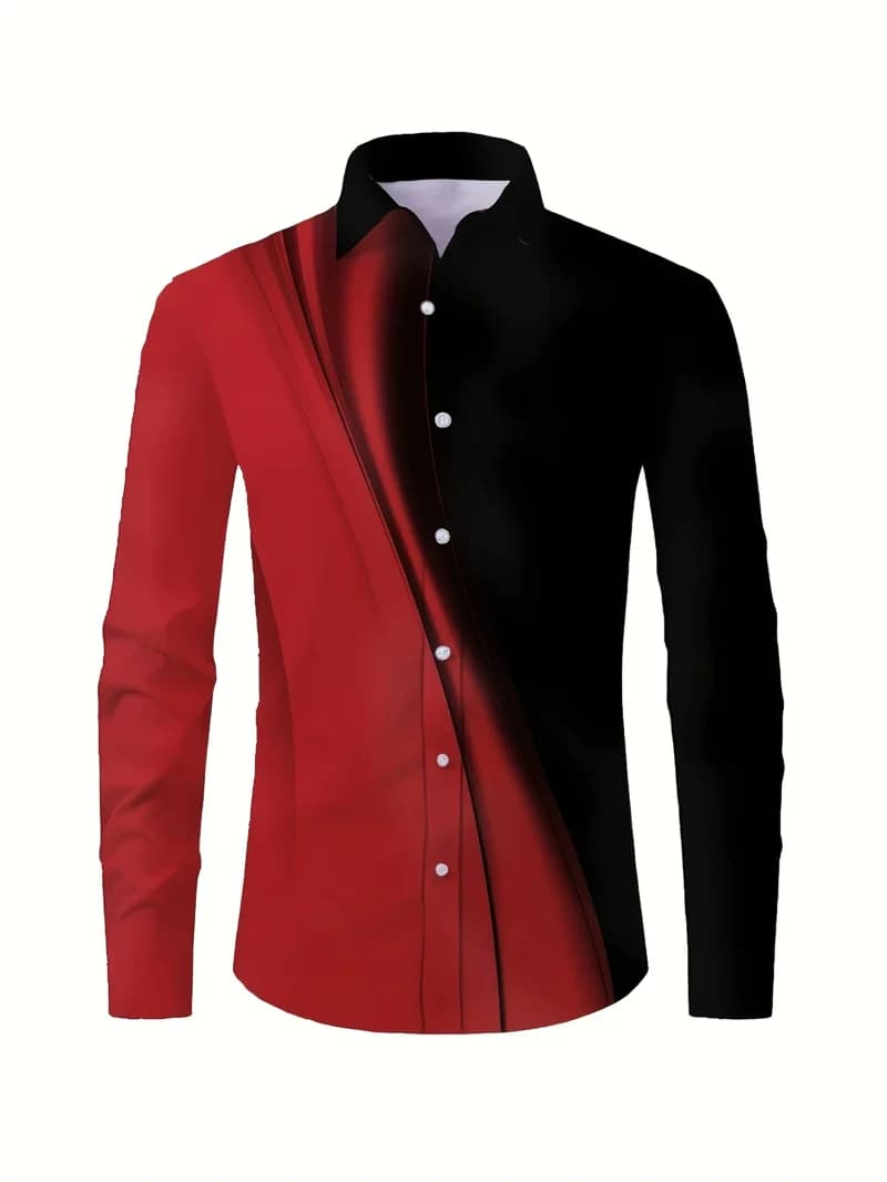 Men's Formal Button-Up Shirt Long Sleeve