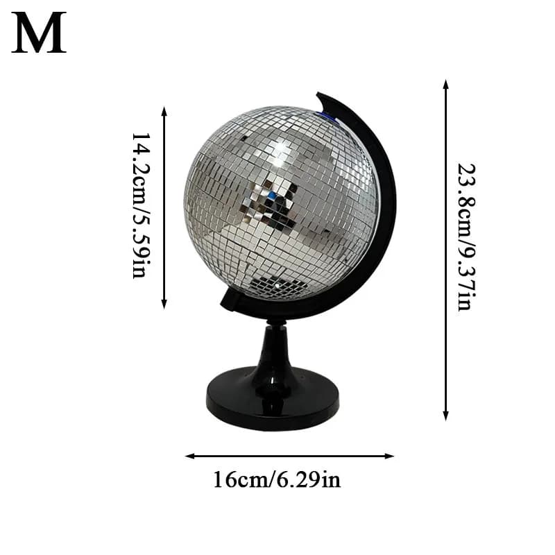 Rotating Glass Mirror Ball Ornament Light