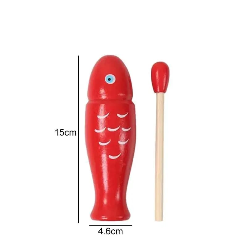 Wooden Percussion Fish Toy With Mallet