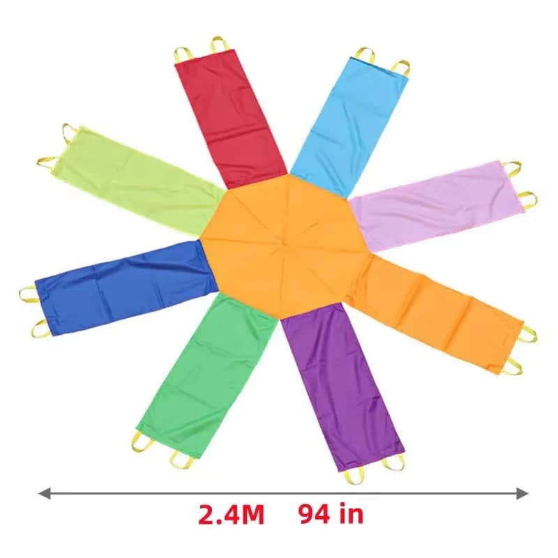 Rainbow Octagonal Play Parachute
