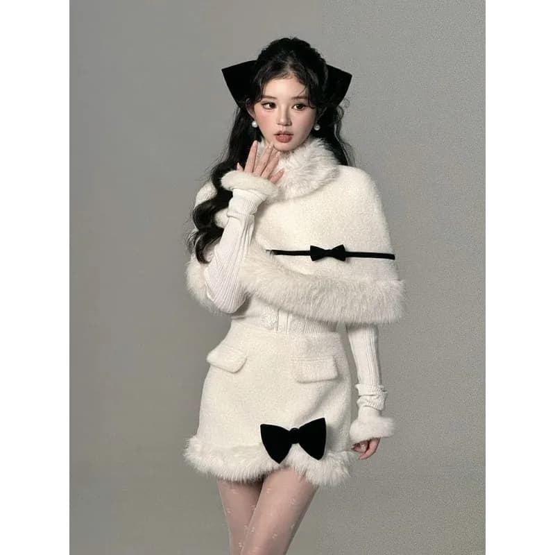 2025 Winter Fashion Trendy Outfits: High-end Fashion Suits for Women, Rich Lady Style, Fluffy and Elegant Woolen Outerwear