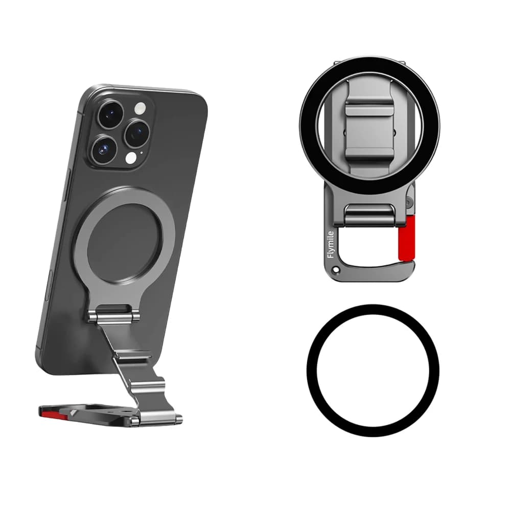 Flymile Magnetic Phone Holder Carabiner Mount for Iphone 18 Pro Max 17 16 15 Accessories Tripod Compatible with MagSafe