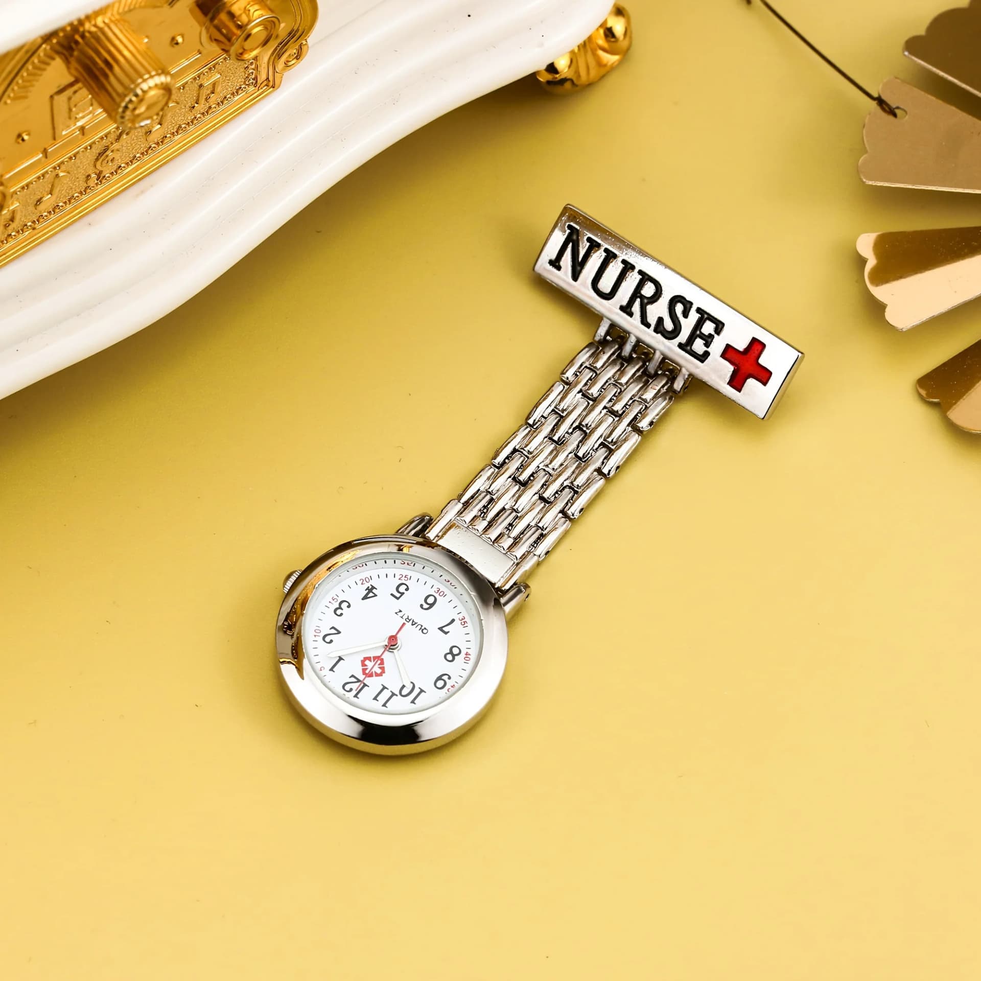 Nursing Pocket Watch with Table Clip