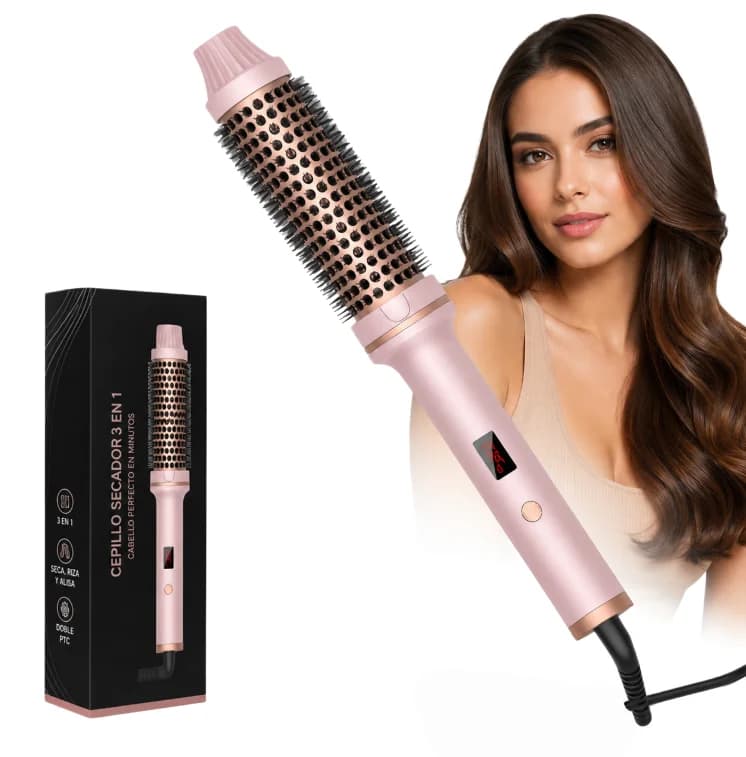 Ceramic Heated Curling Brush with Temperature Control