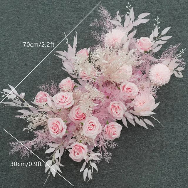 White Silk Flower Row Wedding Arch Backdrop
