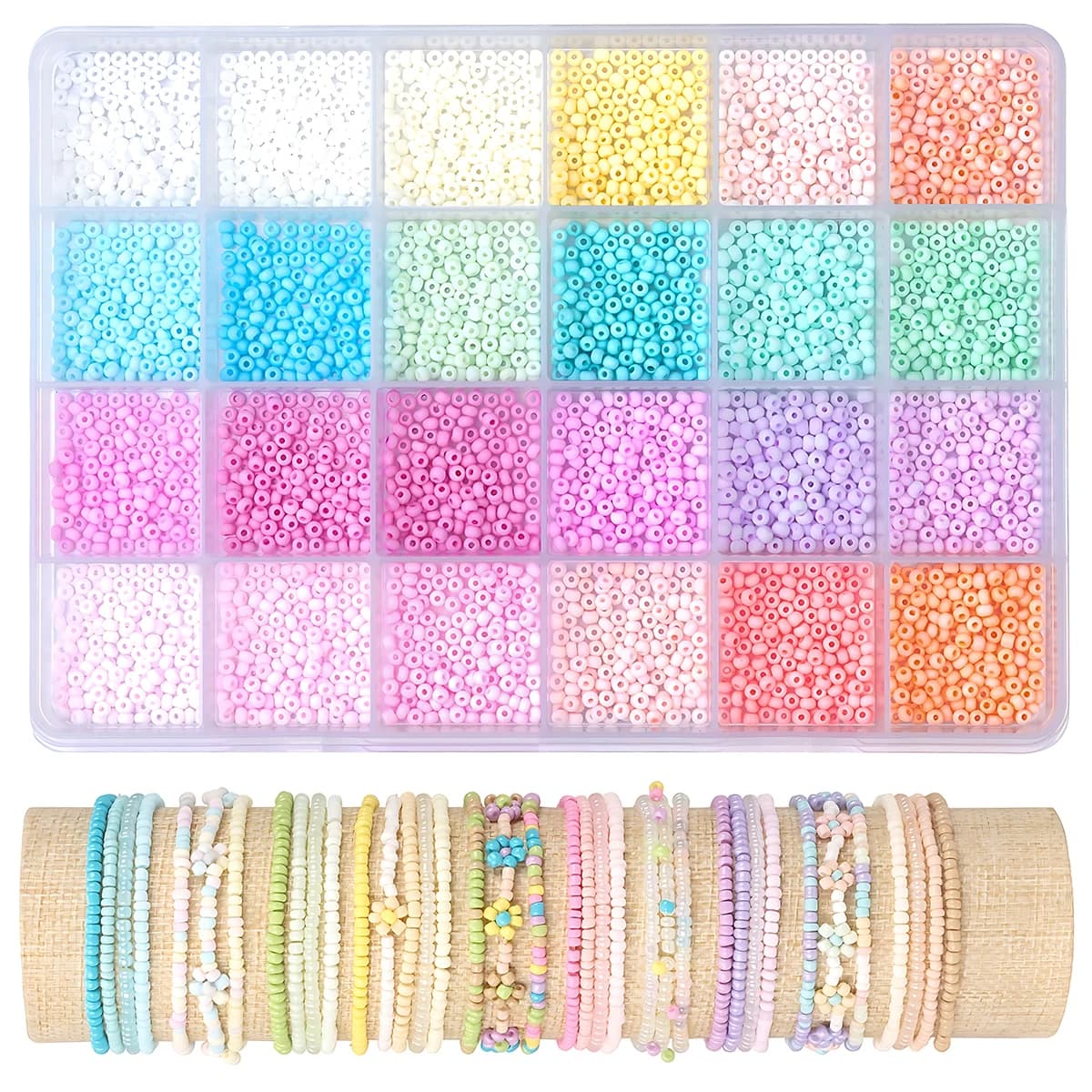 3mm Seed Beads Jewelry Making Kit 24 Colors