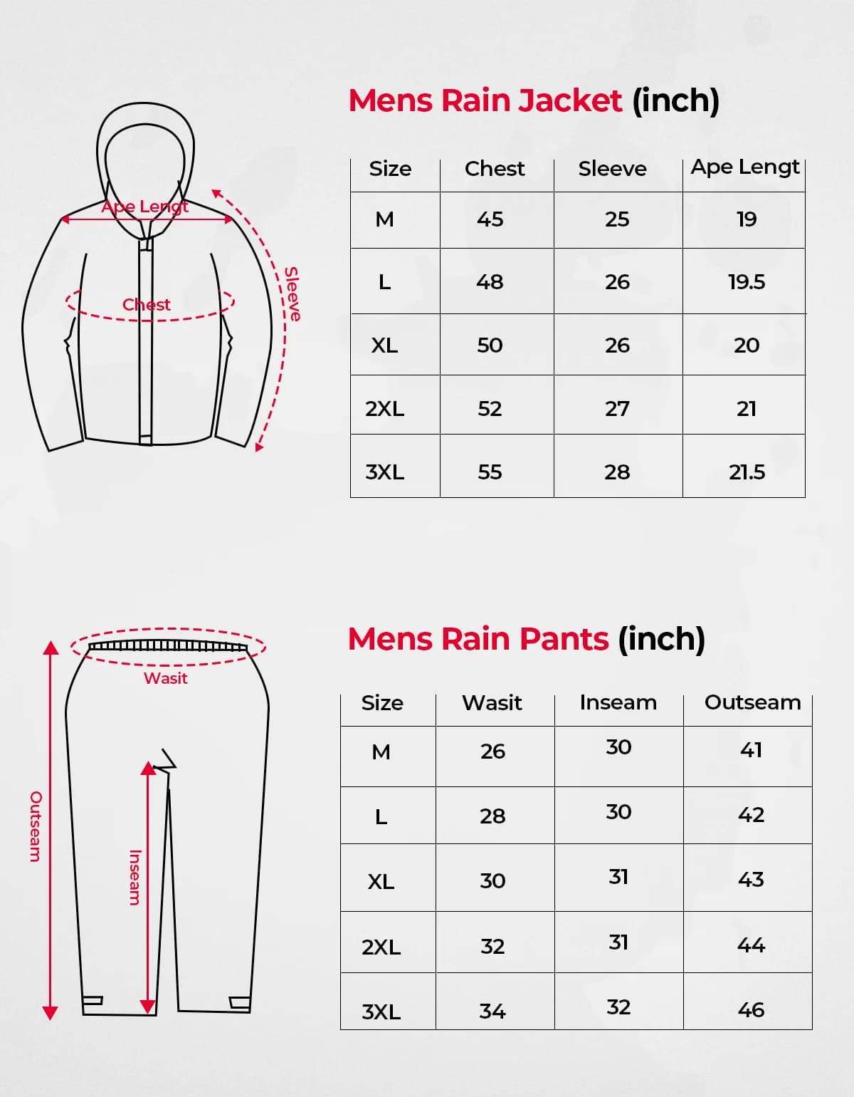 Men's Waterproof Rain Suit with Reflective Strips