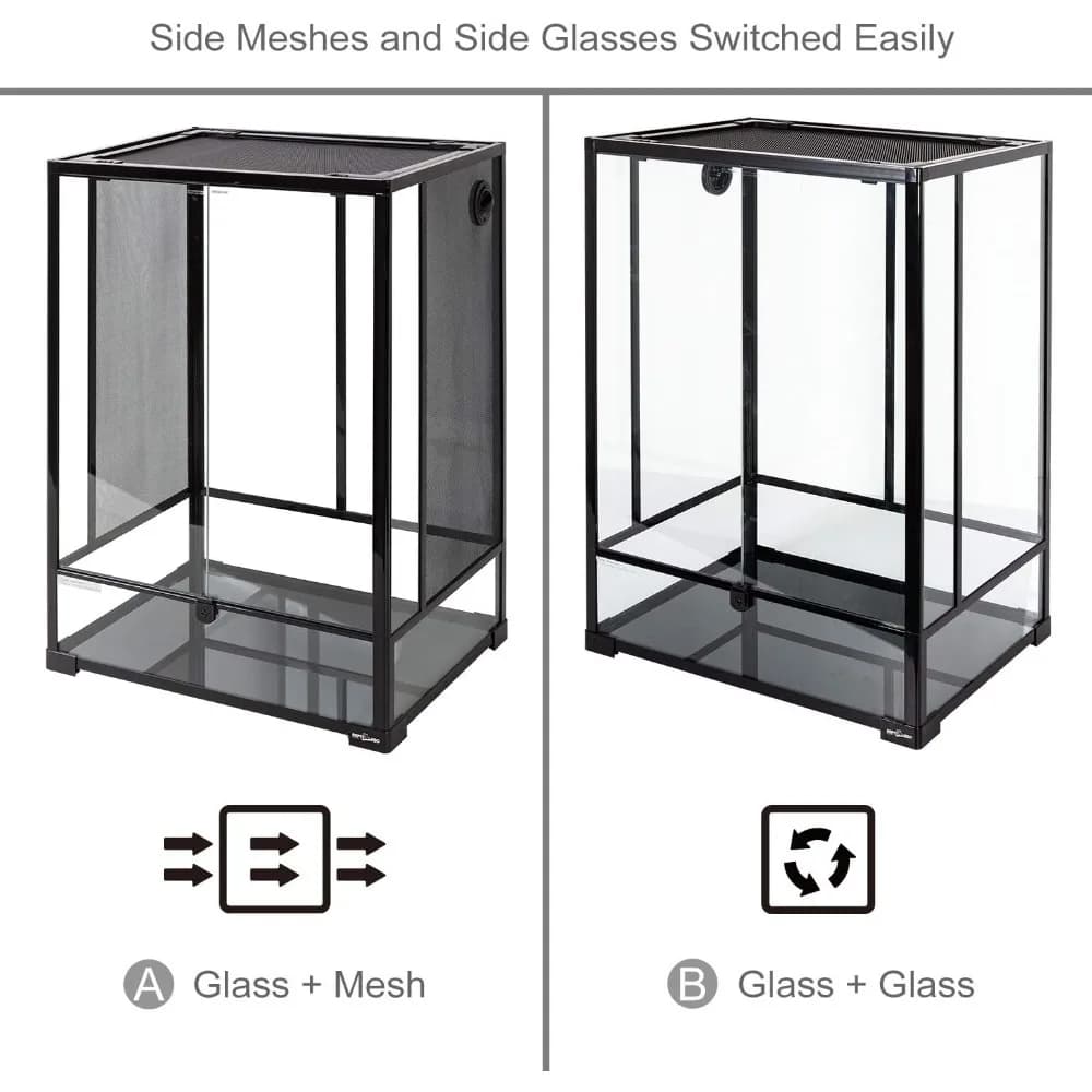 Glass Reptile Terrarium with Double Hinge Door