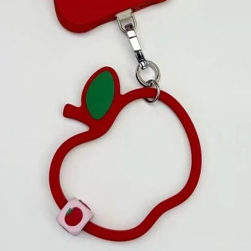Red Phone Charm Accessories for IPhone 14 15 16 17 Pro Max Case