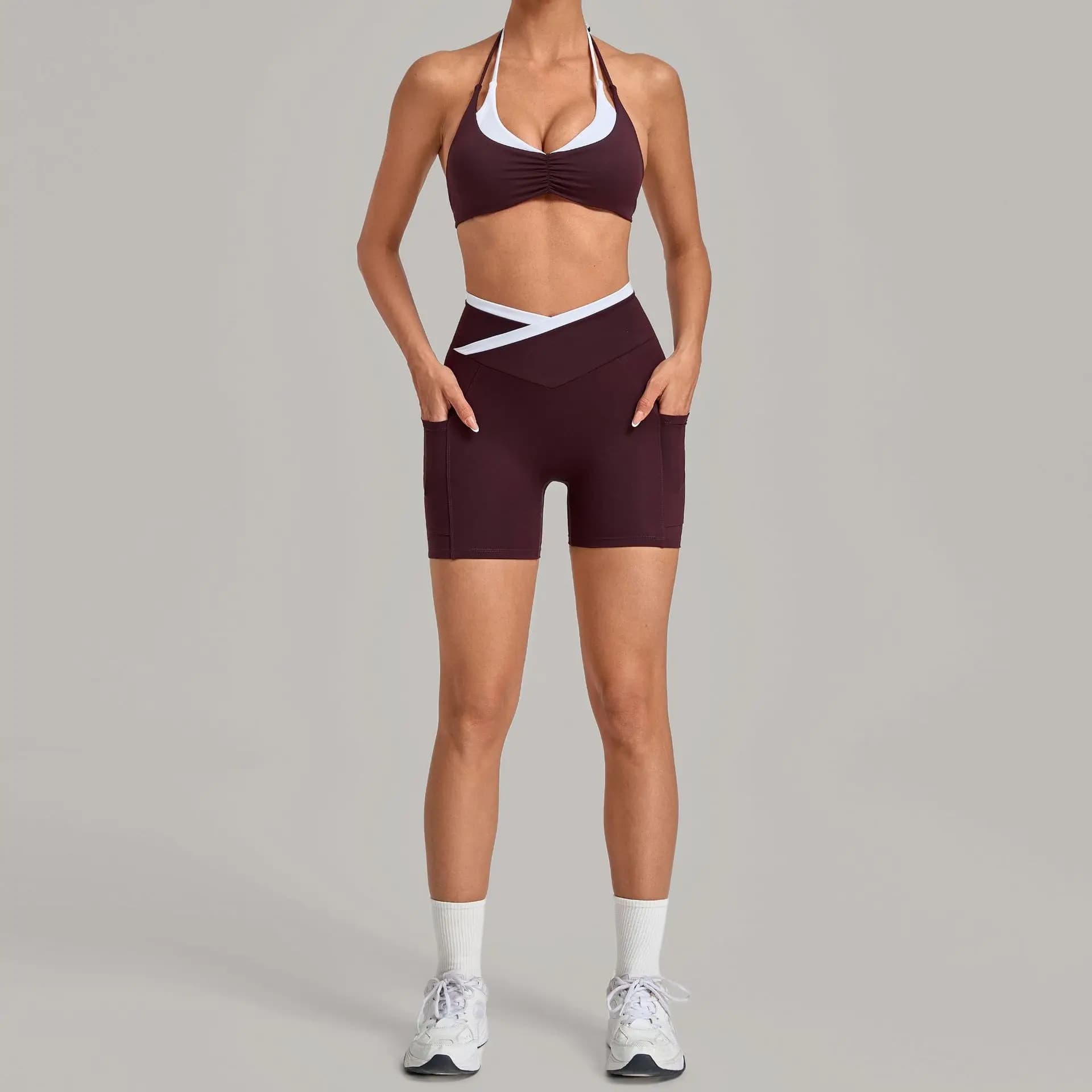 Women's Backless Halter Yoga Set