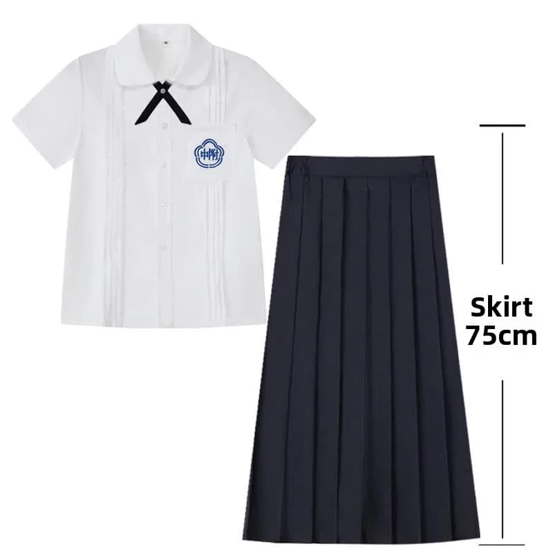 White JK School Uniform Shirt Set