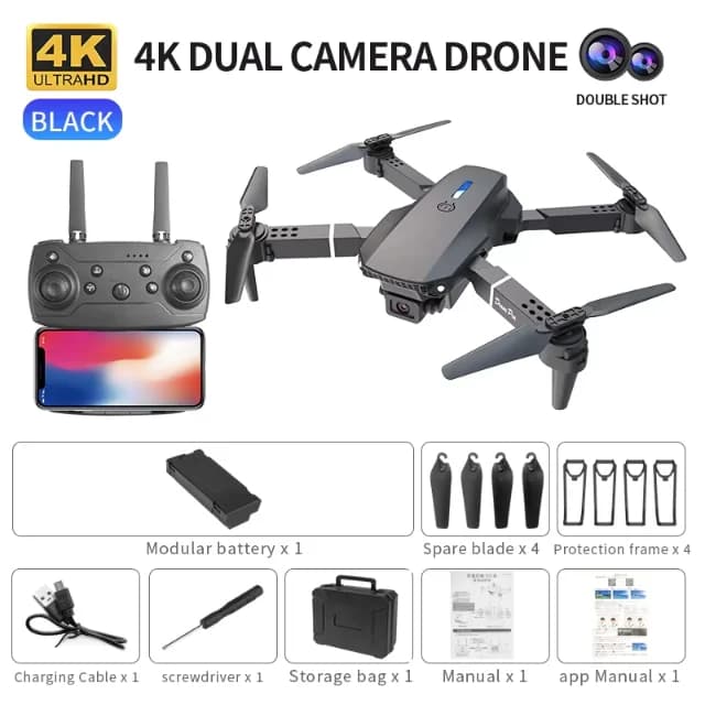 E88 Pro Foldable 4K WiFi FPV Quadcopter Drone