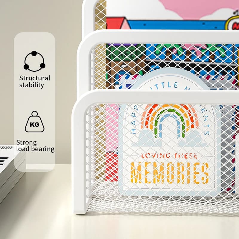 Desk Mail Organizer Small File Holders Letter Organizer Metal Mesh Document/Filing/Folders/Paper Organizer for Desktop
