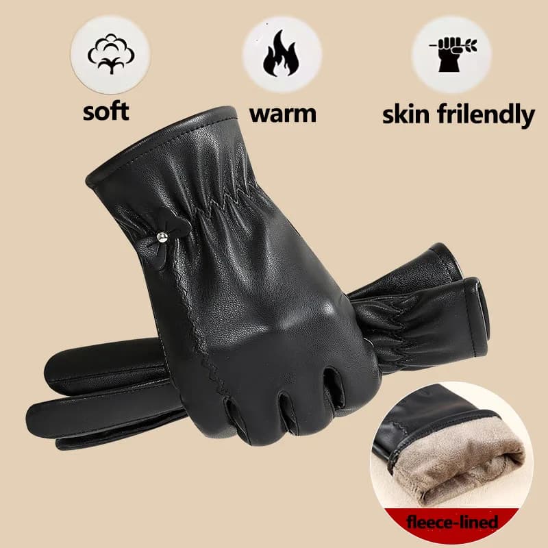 Women's Genuine Leather Winter Gloves