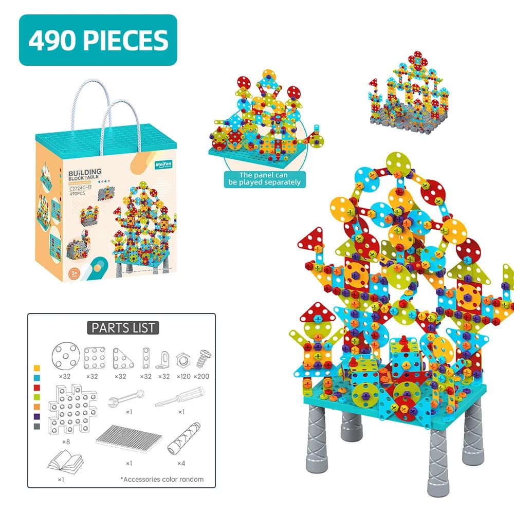 DIY Building Blocks Set with Tools and Storage