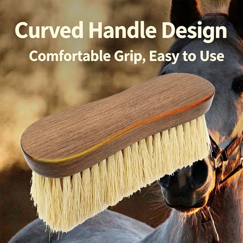Horse Grooming Brush with Curved Handle