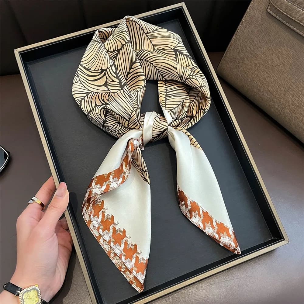 Square Silk Scarf with Lemon Print