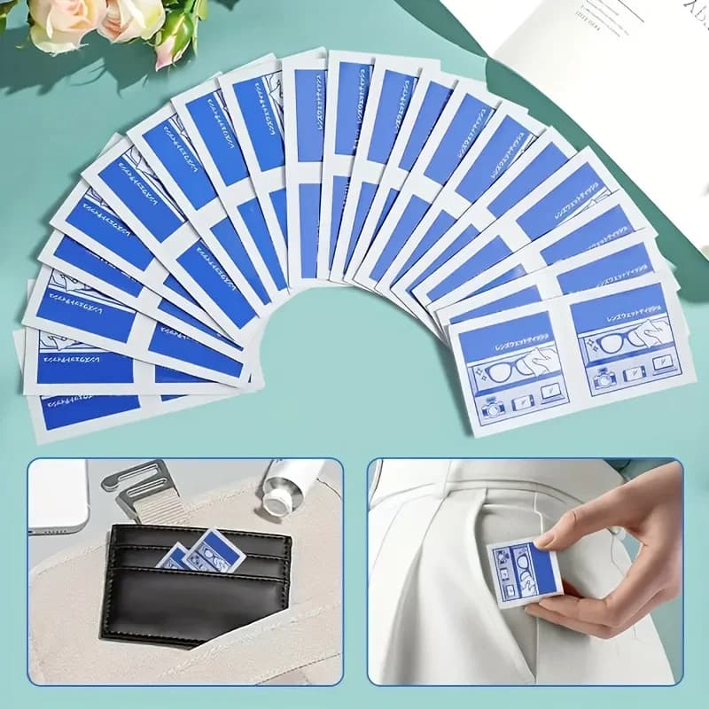 Disposable Glasses and Screen Cleaning Wipes