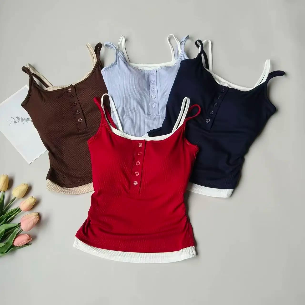 Yoga Tank Top, One-piece Mock Two-piece Sports Tank Top With Push-up Bra Pads, Breathable Quick-Drying Workout Fitness Wear