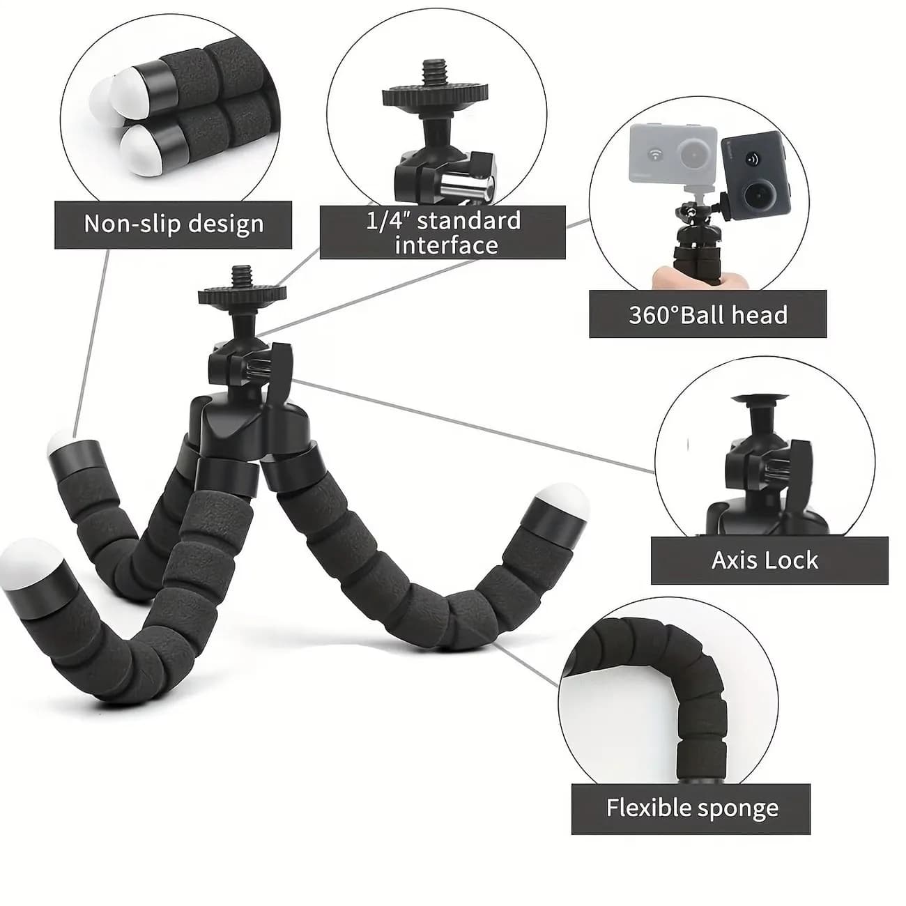 Universal Phone Tripod Mount with Bluetooth Remote