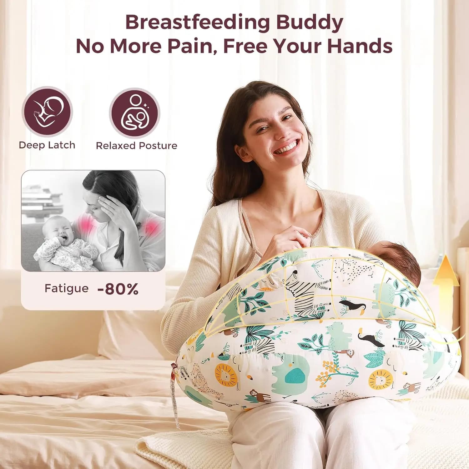 Nursing Pillow with Adjustable Buckle