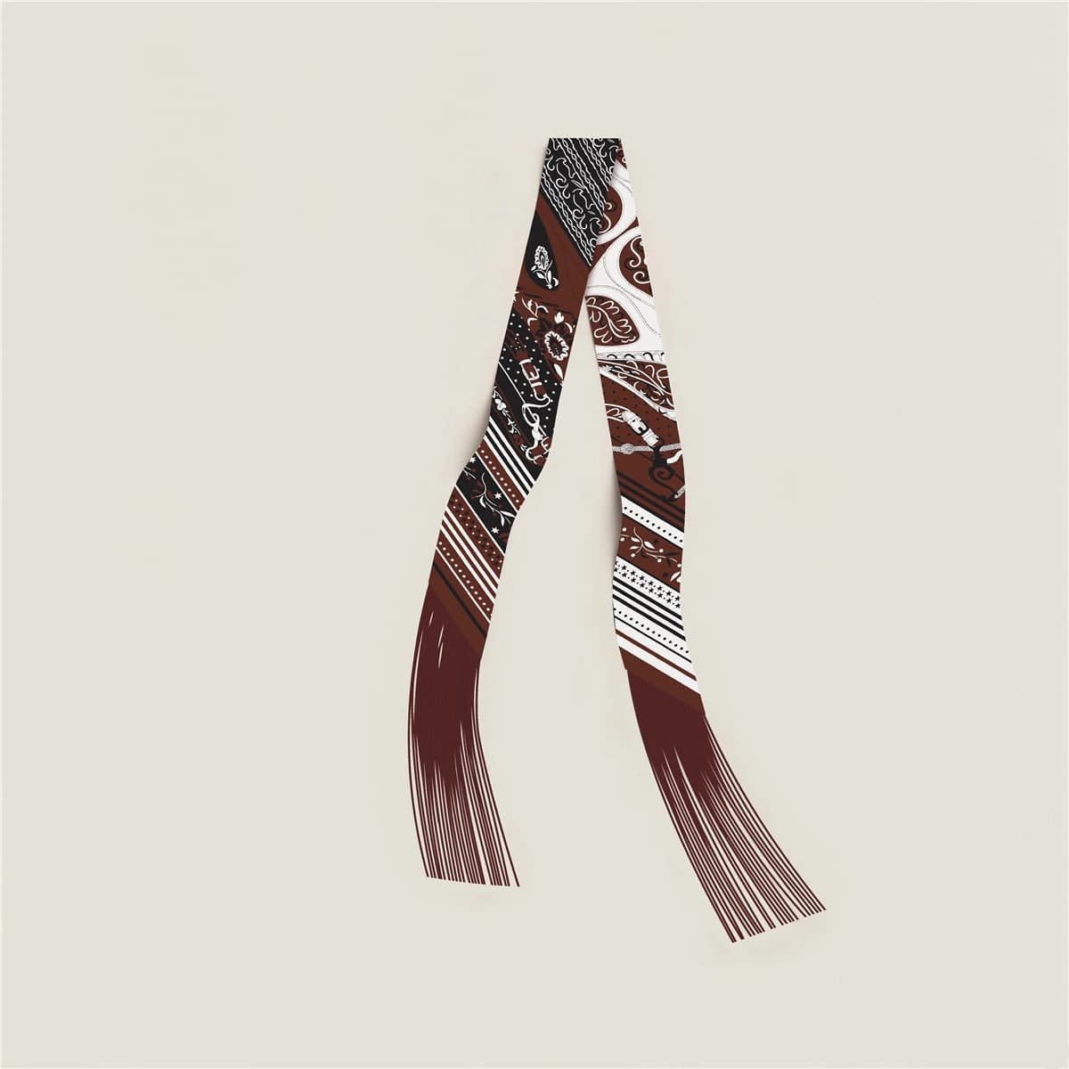 Tassel Scarf Fashion Design Women Scarf Brand Silk Scarf Hair Headband Foulard Skinny Bag Scarves Neckerchief Handbag Decoration