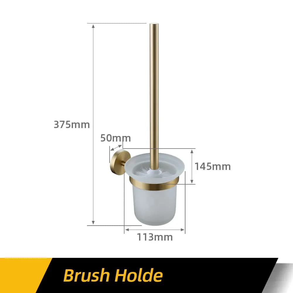 Bathroom Hardware Accessories  Brushed Gold Knurled Brass Kit Towel Bar Ring Robe Hook Paper Holder Towel Ring Toilet Brush