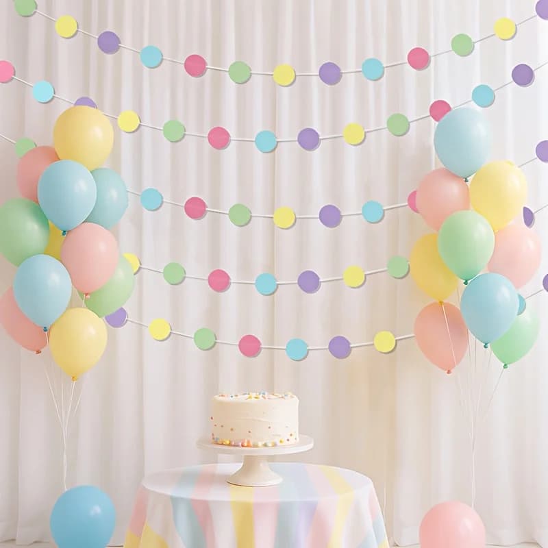 Pastel Circle Paper Garlands