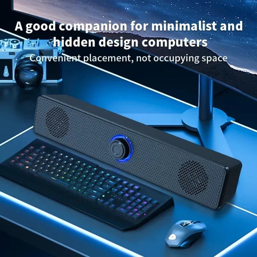 Wireless Bluetooth and PC Soundbar Wired Speaker USB Powered Soundbar for TV Pc Laptop Gaming Home Theater Surround Audio System