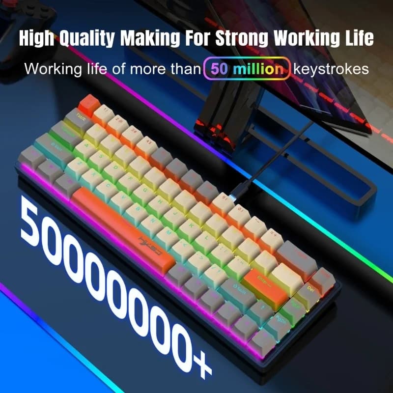 Gaming Keyboard Full Size RGB Backlits Quiet Computer Keyboard Multimedias Corded Keyboard for PC Office 896C